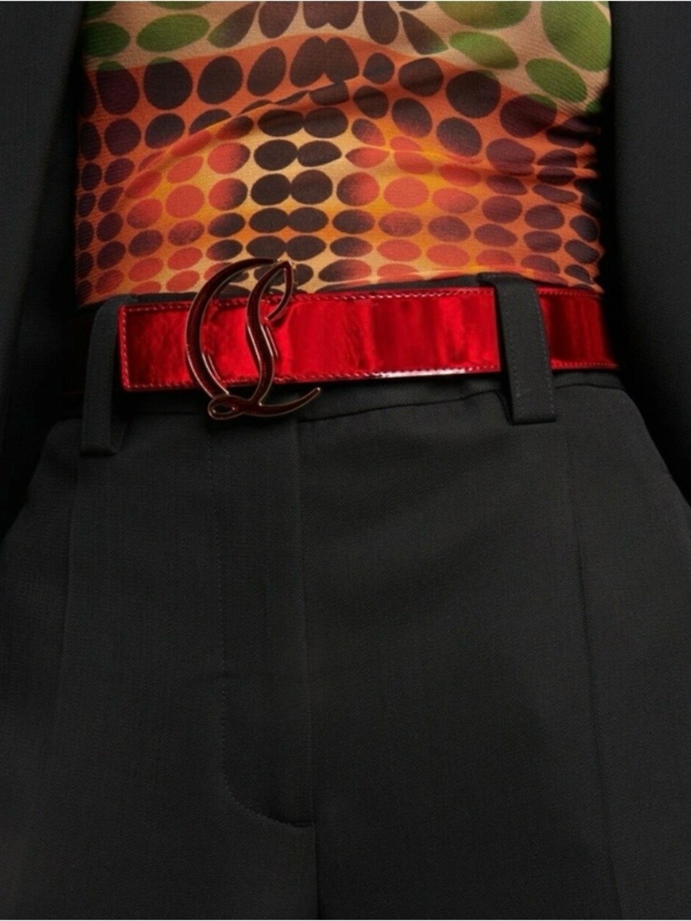 Christian Louboutin Red Patent Leather Belt - Picture 2 of 9